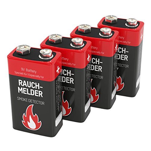 4 ANSMANN Alkaline longlife Rauchmelder 9V Block Batterien - Premium Qualität für höhere Leistung, 9V Batterie ideal für Feuermelder, Bewegungsmelder, Alarmanlagen & Kohlenmonoxid Warnmelder