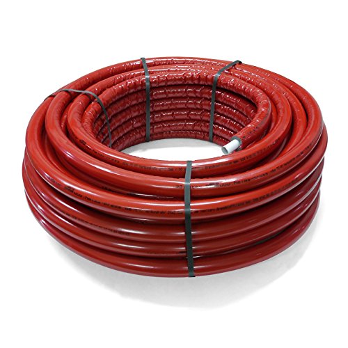Pipetec Aluverbundrohr Aluminium Mehrschichtverbundrohr 20x2 mm 10mm rot 50m Isolierung PEX Mehrschicht-Verbundrohr MV-Rohr Mehrschichtrohr Heizung Wasser