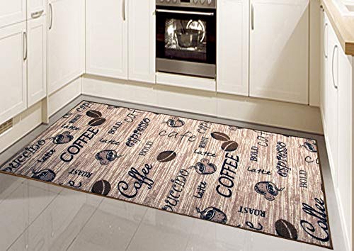CARPETIA Küchenteppich Küchenläufer Coffee waschbar beige Größe 67x180 cm