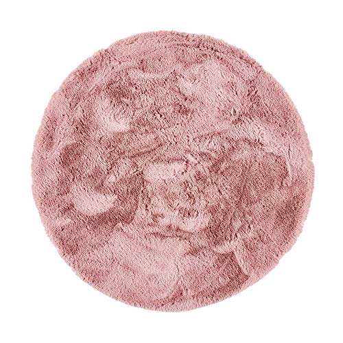 BODENMEISTER Schaffell Lammfell Optik Kunstfell Teppich rosa 35cm