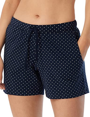 Schiesser Damen Schlafhose Kurz Baumwolle Shorty - Mix + Relax Pyjamaunterteil, Dunkelblau-gem._179388, 44 EU