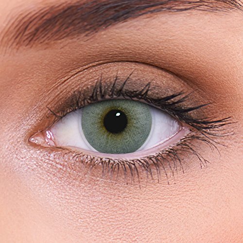 LENZOTICA Sehr stark natürlich deckende graue Kontaktlinsen farbig ATLANTIS GREY + Behälter I 1 Paar (2 Stück) I DIA 14.00 I ohne Stärke I 0.00 Dioptrien