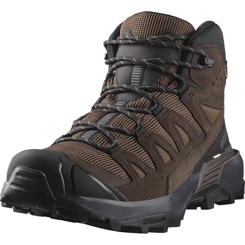 Salomon X Ultra 360 Leather Mid Gore-Tex Wasserdichte Herren Wanderschuhe, Outdoor-bereit, Grip, Schutz bei jedem Wetter, Dark Earth, 42