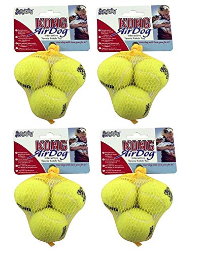 Kong AirDog Tennisbälle, Größe XS, 4er-Packung (insgesamt 12 Bälle)