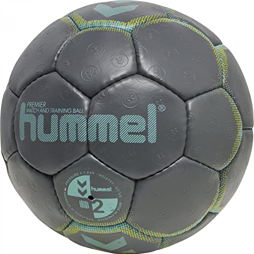 hummel 212551 Unisex-Adult Premier Hb Handball, DARK GREY/BLUE/YELLOW, 2