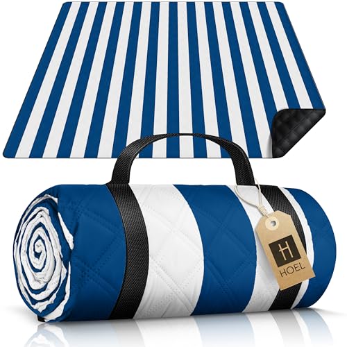 HOEL Picknickdecke 200x200 cm wasserabweisend + isoliert - Strandmatte gepolstert XXL - Picknickdecken - Outdoor Stranddecke für Picknick Camping Strand - Picnic Blanket