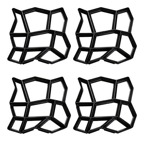 Randaco 4 Stück Betonform Gehweg Form Kunststoff Pflasterform DIY Gießform für Garten Plastikformen Außenbereich für Beton Gehwegplatten,Terrassenplatten, Pflastersteine 43x43x4cm
