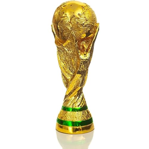 MOREASE WM Pokal Originalgröße 2022 WM Pokal Replik, 13/21/27/36 cm WM Ball 2022 World Cup Trophy Replica, WM Fussball 2022 Weltmeister Pokal Pokal, Geschenke für Männer Rrauen (21cm)