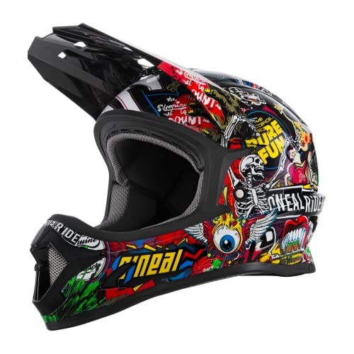 O'NEAL | Mountainbike-Helm | Kinder | MTB Downhill | ABS Schale, Lüftungsöffnungen für optimale Belüftung & Kühlung, Sicherheitsnorm EN1078 | Sonus Youth Helmet Crank | Multi | Größe L