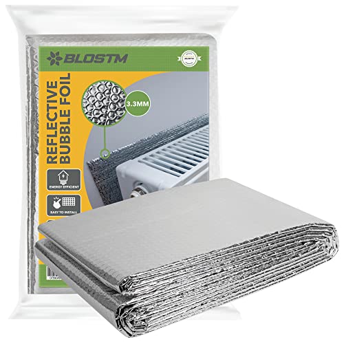 BLOSTM Heizkörper Reflexionsfolie 3,6 mm Dicke - Wärmereflektierende Isolierung Hinter Heizkörper Spart Energie & Geld, Fenster Isolierung, Wärmedämmung Hinter Heizkörper - 5m x 60cm