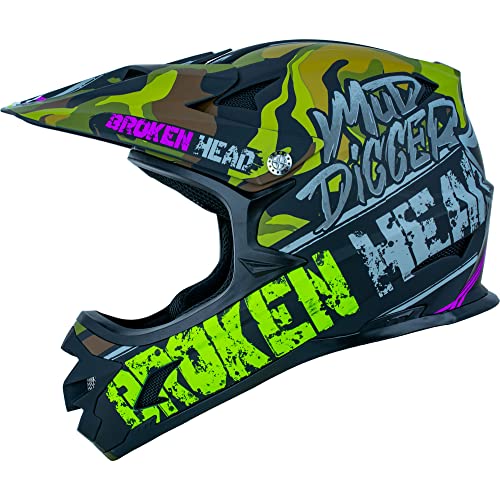 Broken Head Mud Digger Downhill-Helm & Mountainbike-Helm - Fullface-Fahrradhelm für MTB, BMX, DH - Bike-Helm (M (57-58 cm))