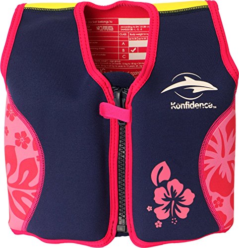 The Original Konfidence Jacket Schwimmlernhilfe für Kinder, Größe:4-5 Jahre, Design:pink/hibiscus