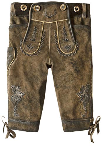 Stockerpoint Jungen Hose Fritz Lederhose, Mehrfarbig (Stein Geäscht Stein Geäscht), 98/104 (Herstellergröße: 98-104)