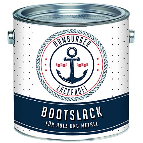 Hamburger Lack-Profi Bootslack GLÄNZEND für Holz und Metall Weiß RAL 9010 Yachtlack Yachtfarbe Bootsfarbe (1 L)