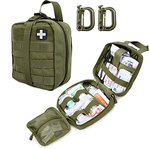 LIVANS Taktische Erste-Hilfe-Tasche, Molle EMT Pouches Rip-Away Militär IFAK Medizinische Tasche Outdoor Notfall Survival Kit Quick Release Design inkl. rotem Kreuz Patch