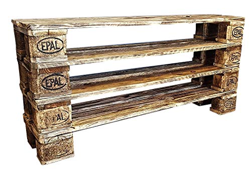 daves redesign Schuhregal Holz Vintage aus Paletten/Schuhschrank aus Europaletten/Ablage/Garderobe Vintage/Palettenmöbel/Palettenregal (4 Etagen, 58 cm Gesamthöhe)