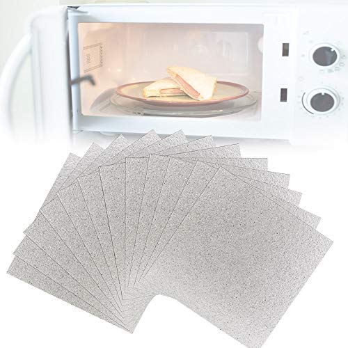 OLRWSLG 12 Stück Glimmerplatte Blatt Mikrowelle Glimmerscheibe Mikrowelle Ersatzteile Zuschneidbar Hohlleiterabdeckung Blätter Mikrowelle Glimmer Blatt - 13 * 13cm