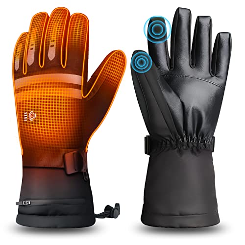 Beheizte Handschuhe Herren Damen, EEIEER Beheizbare Handschuhe Winterhandschuhe mit Heizung Hand Warmer, 5000mAh Heated Gloves Arthritis Handschuhe für Outdoor Fahrrad Motorad Ski Jagd Angeln Skaten