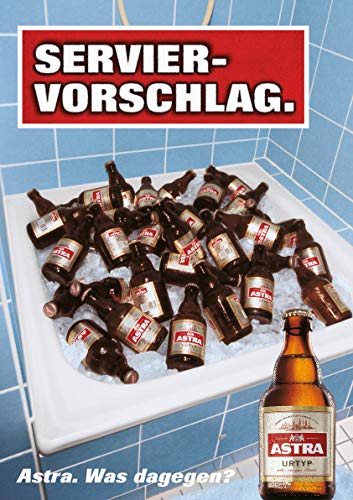 ASTRA Bier Werbung/Reklame Plakat DIN A1 59,4 x 84,1cm Serviervorschlag, kultiges Poster aus St. Pauli