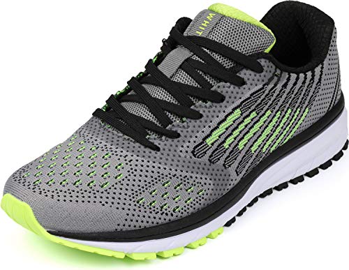 WHITIN Turnschuhe Herren Damen Hallenschuhe Turnschuhe Sneakers Für Männer Sportschuhe Straßenlaufschuhe Atmungsaktiv Joggingschuhe Fitness Schuhe Grau Grün Größe 44