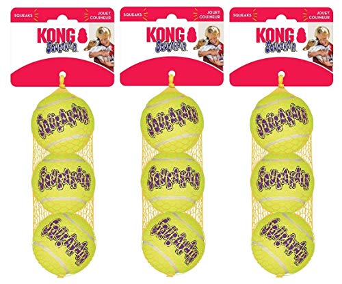 KONG Squeakair Hundespielzeug, Tennisball, Größe M, 9 Stück
