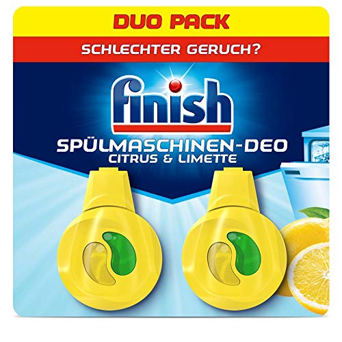 Finish Spülmaschinen-Deo Citrus und Limette – Deo für den Geschirrspüler – Gegen schlechte Gerüche – 1 x 2 Stück