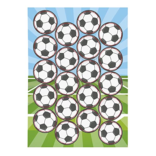 dekora - Essbare Tortendeko für Kinder | Fußball Tortendeko Essbar zum Ausschneiden - 3,4 cm