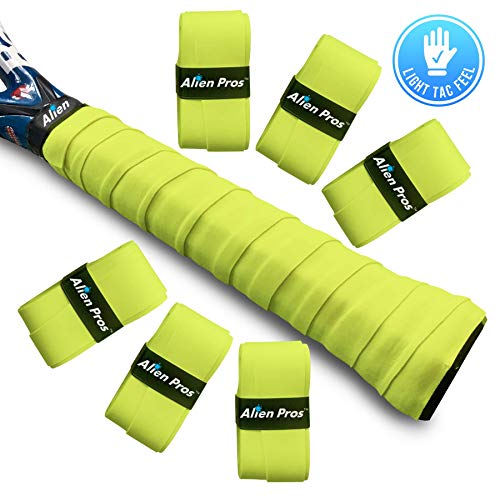 Alien Pros Tennis Griffband (6 Griffe) - Vorgeschnittenes Tennis Griffband für EIN leichtes Griffgefühl - Bekleben Sie Ihren Schläger für höchste Leistungen (6 Griffe, Neon Gelb)