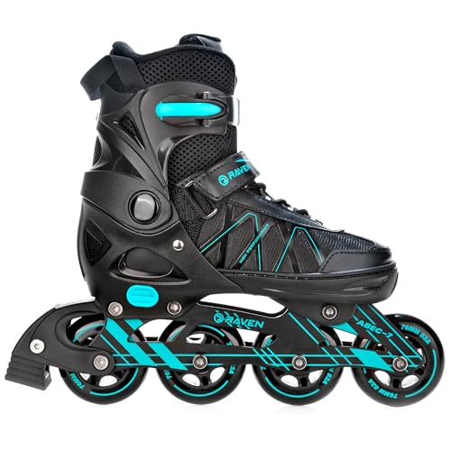 RAVEN Expert Inline Skates Inliner für Kinder und Erwachsene verstellbar (Mint, 37-40 (23,5-26cm))
