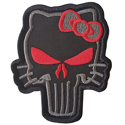 ACU Subdued Punisher Hello Kitty Morale Tactical Embroidery Skull Touch Fastener Patch