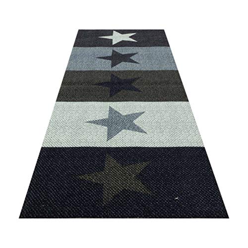 HOMEFACTO:RI Küchenläufer Küchenteppich Teppichläufer Brücke Sterne Stars | waschbar, Größe:ca. 60 x 180 cm, Designs:Sterne | bunt