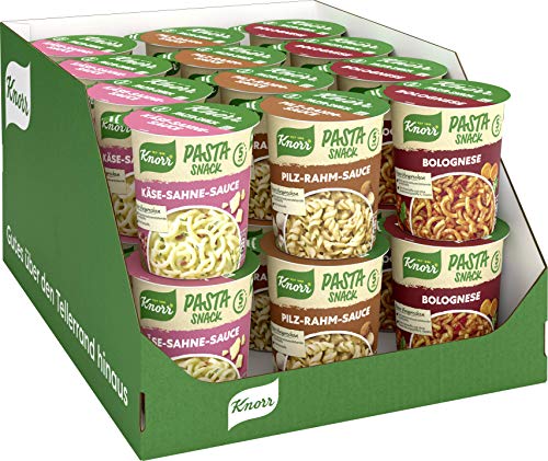 Knorr Pasta Snack verschiedene Sorten mit leckeren Instant Nudeln fertig in nur 5 Minuten, 1 Portion 24 Stück