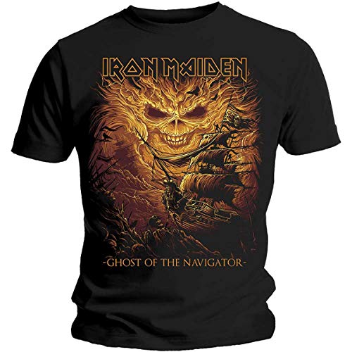 Rockoff Trade Herren Iron Maiden Ghost of The Navigator T-Shirt Gr. XXL, Schwarz (Black)