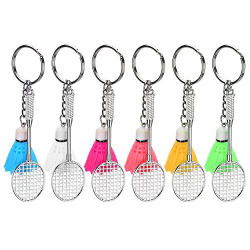 Cikonielf 6 Stück Badminton Schlüsselbund Nette Mini Sportartikel Ball Federball Badminton Anhänger Schlüsselanhänger Ornament für Sportliebhaber Fans Geschenk