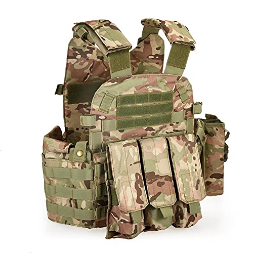 doorslay Modulares Outdoor-Herren-Weste, 600D-Oxford-Gewebe, Jagdausrüstung, Lastenträger mit Trinktasche, Mehrfarbig, M