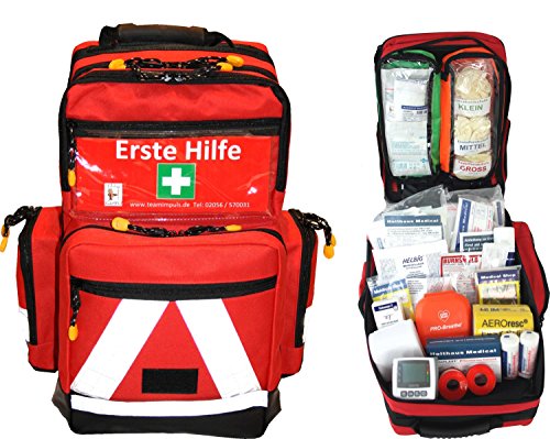 Erste Hilfe Notfallrucksack Sport, Sportvereine, Freizeit , Event & Freizeit - Nylonmaterial mit weißen Reflexstreifen