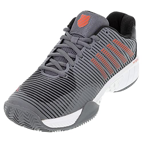K-Swiss Herren Hypercourt Express 2 HB Tennisschuh, Steel Gray/Jet Black/Spicy Orange, 42.5 EU