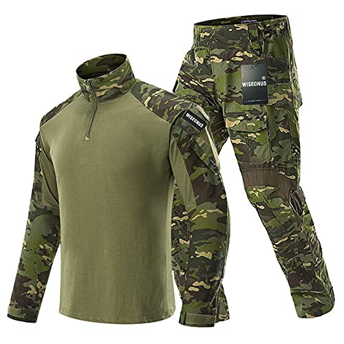 WISEONUS Airsoft Paintball Tarnanzug Tactical Shirt und Airsoft Hose Jagdbekleidung Herren Taktische Schießen BDU Softair Uniform Set