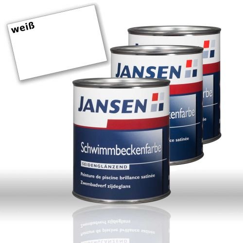 3 x Jansen Schwimmbeckenfarbe weiß 0,75l