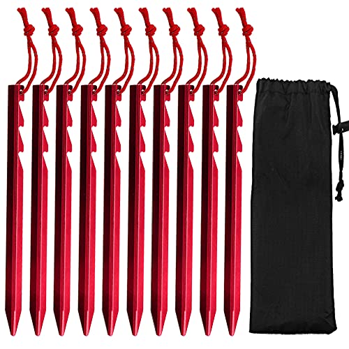 Gibot zeltheringe 17cm, Ultraleicht 10 Stück heringe Camping, Aluminium heringe erdnägel, zeltheringe sturmsicher