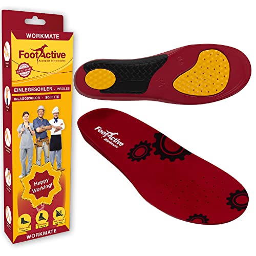 FootActive WORKMATE - Ideal für Alltag und Beruf - Schützt Ihre Füße auf harten Oberflächen, Rot, 44 - 46 (Large)