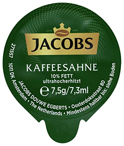 Jacobs Professional Kaffeesahne, hygienisch einzeln verpackt, für Tee & Kaffee geeignet, Tassenportion, 10% Fett, 7,5 g pro Portion, 240 Stück