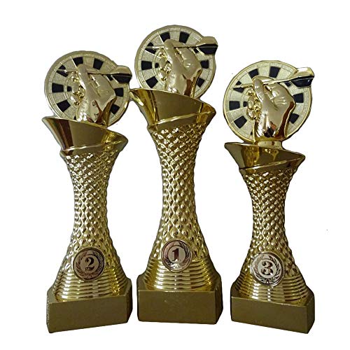 RaRu 3er-Serie Dart-Pokale mit Ihrer Wunschgravur (X101D3)