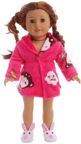 Uteruik Puppen-Nachthemd Robe Nachtwäsche Pyjama Outfits für 18 Zoll Mädchen Puppe Kostüm Zubehör
