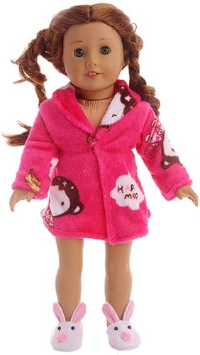 Uteruik Puppen-Nachthemd Robe Nachtwäsche Pyjama Outfits für 18 Zoll Mädchen Puppe Kostüm Zubehör