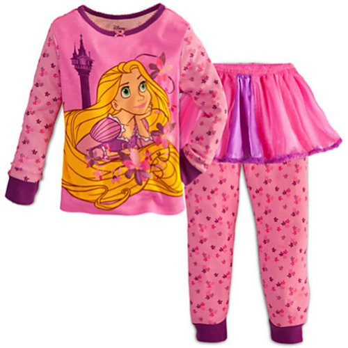 Disney Store Rapunzel Tangled Tutu Set 3 St¡§?ck Pyjama Nightgown Nachthemd 8 Medium