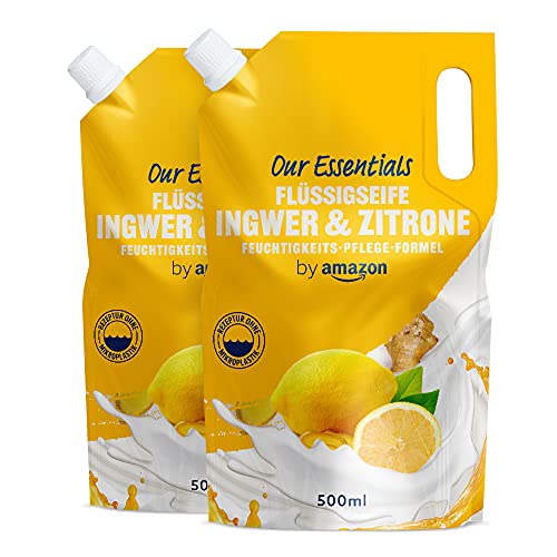 by Amazon Flüssigseife Nachfüllpackung Ingwer & Zitrone, 500ml x 2