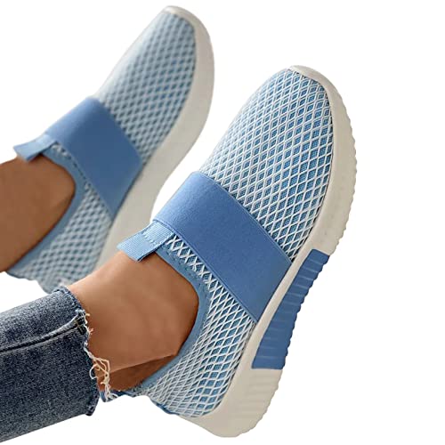 Sunnyuk Sneaker Damen Blau 38 Sneakers Laufschuhe Leichte Turnschuhe Freizeitschuhe Mesh Atmungsaktiv Weich Große Größe Outdoor Joggingschuhe Casual Tennis Schuhe Wanderhalbschuhe Schwarz