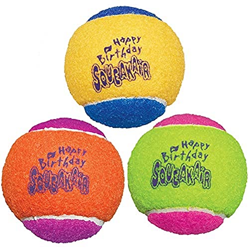 KONG Birthday Air Squeakair Balls, Medium, 3 Stück