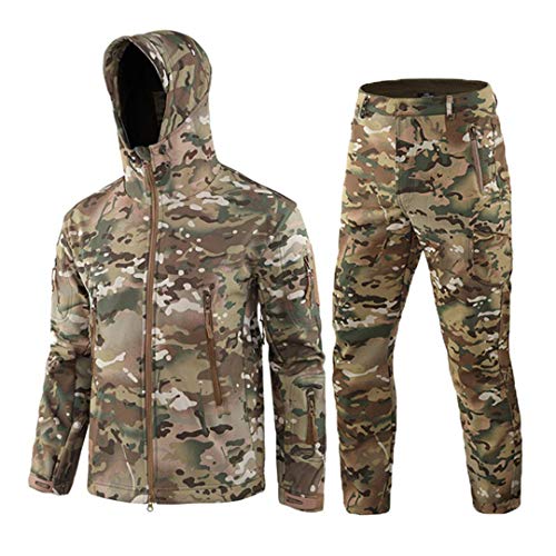 RatenKont Herren Armee Camouflage Jacken Fleece Thermische Outdoor Jagd Militärische Taktische Anzug Kleidung CP camo XL